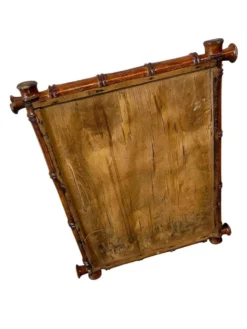 Miroir mural vintage en bambou foncé