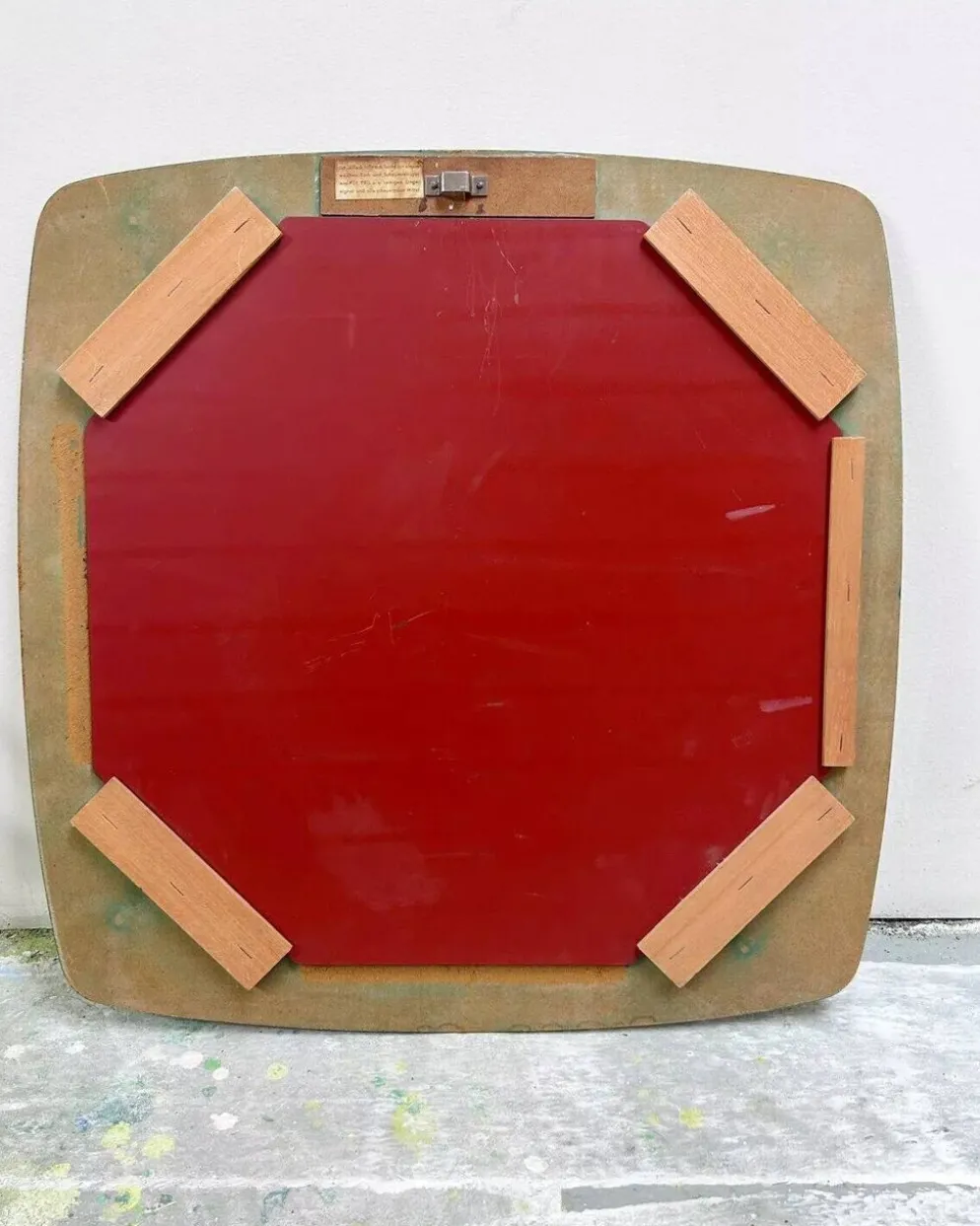 Miroir mural vintage en bois – vert foncé, années 70