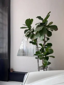 Miroir mural vintage en forme de grand triangle avec décoration biseautée