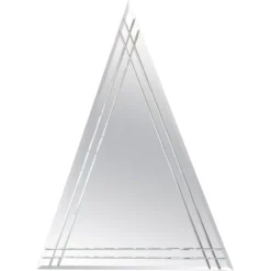Miroir mural vintage en forme de grand triangle avec décoration biseautée