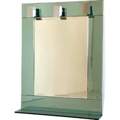 Miroir mural vintage en verre vert d'eau, Italie, années 1970