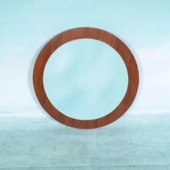 Miroir mural vintage noyer, minimaliste des années 60