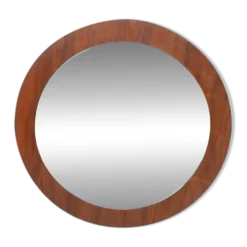 Miroir mural vintage noyer, minimaliste des années 60