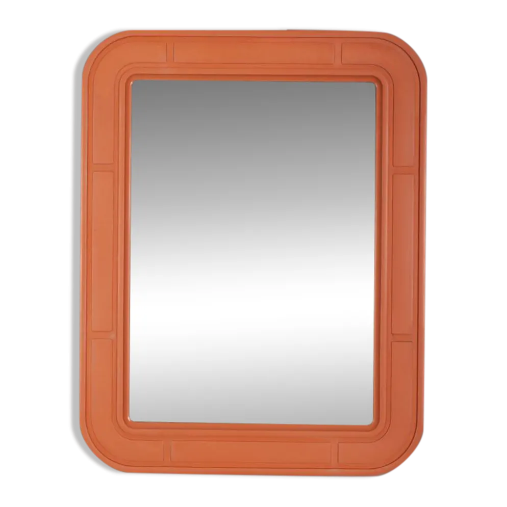 Miroir mural vintage orange par Carrara Matta, années 1970