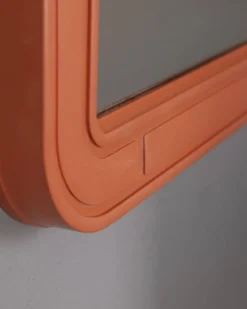 Miroir mural vintage orange par Carrara Matta, années 1970