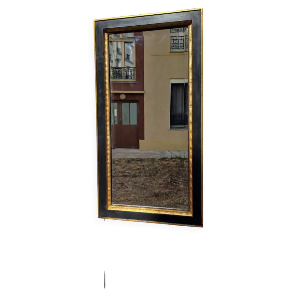 Miroir noir et dore de style art deco