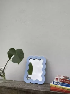 Miroir nuage en bois ondulé