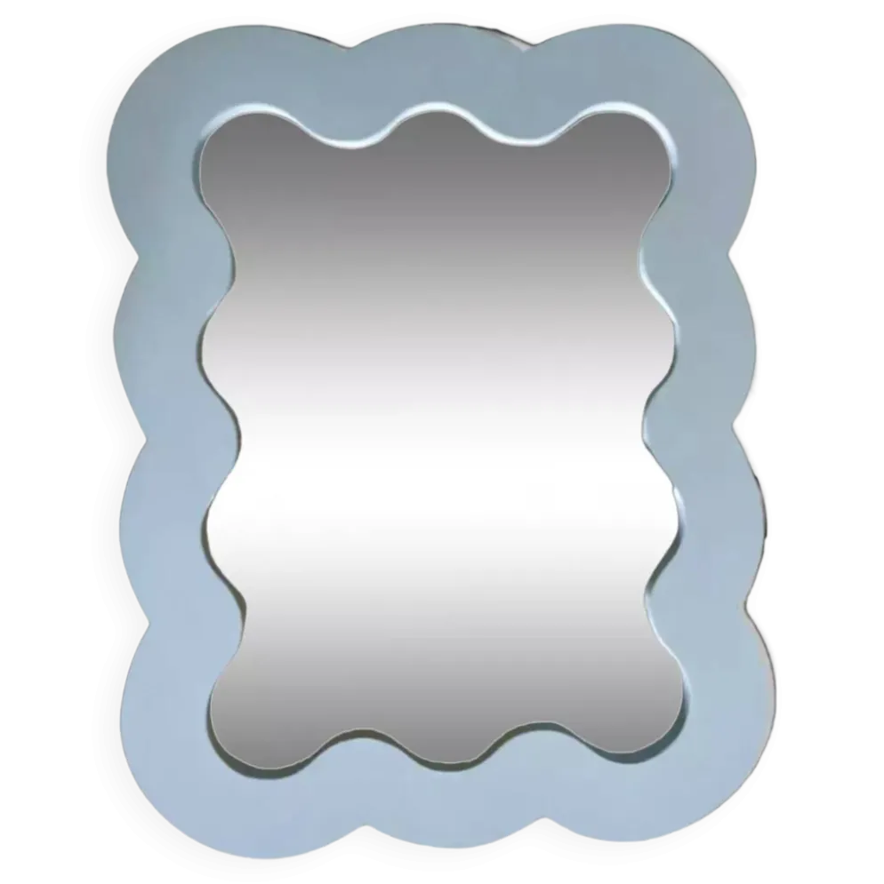 Miroir nuage en bois ondulé