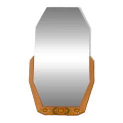 Miroir Octogonal biseauté Art Déco, Teck, 131cm