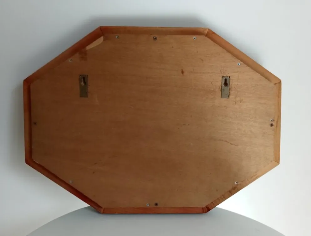 Miroir octogonale art déco en bois massif