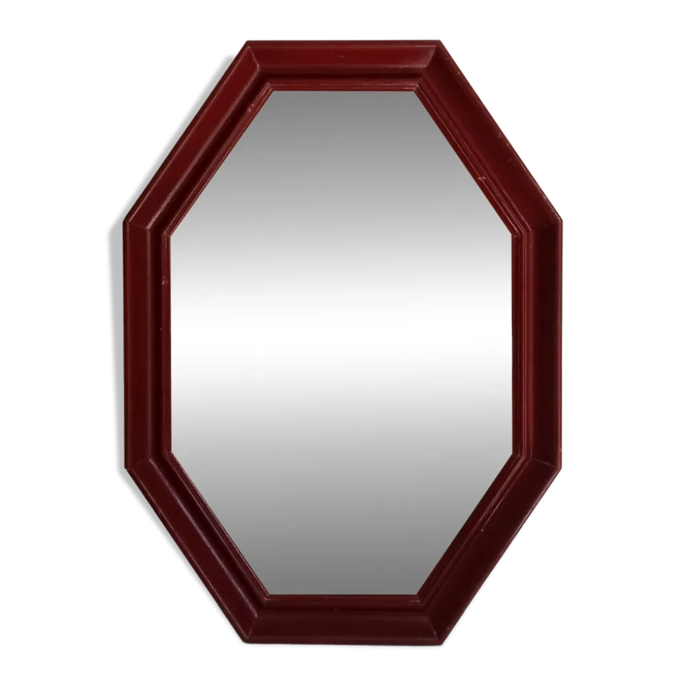 Miroir octogonale art déco en bois massif