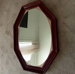 Miroir octogonale art déco en bois massif