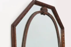 Miroir octogonal en bois Art Déco, France vers 1920