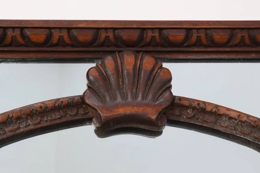 Miroir octogonal en bois Art Déco, France vers 1920