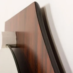 Miroir octogonal en palissandre du milieu du siècle, époque Space Age, Italie années 1970