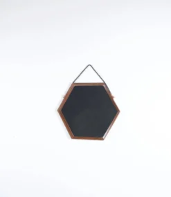 Miroir octogonal scandinave teck années 60