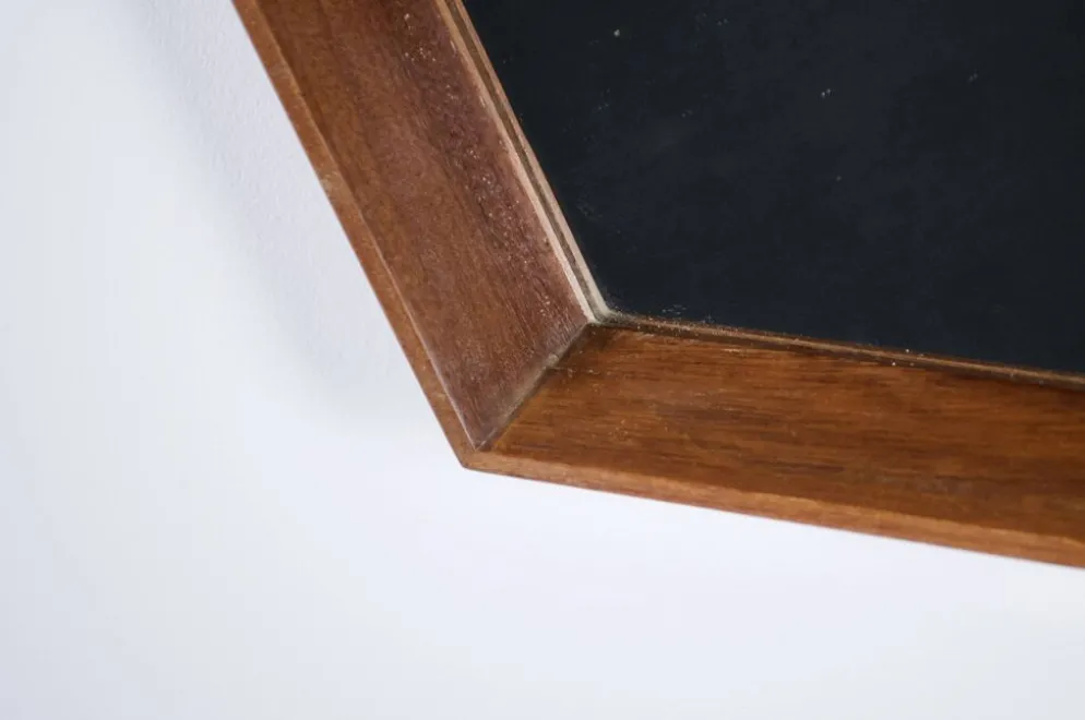 Miroir octogonal scandinave teck années 60