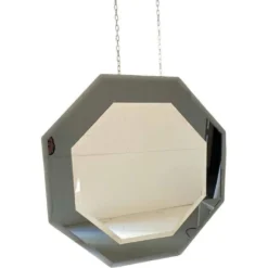 Miroir octogonal vintage en verre biseauté, Italie années 60