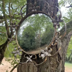 Miroir oeil de sorcière vintage 43 cm , années 60