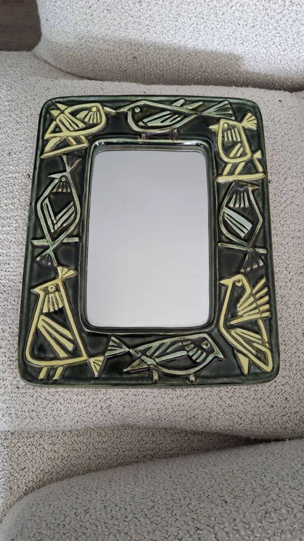 Miroir Oiseaux En Céramique Lisa Larson Série Harlequin/ Gustavsberg (
