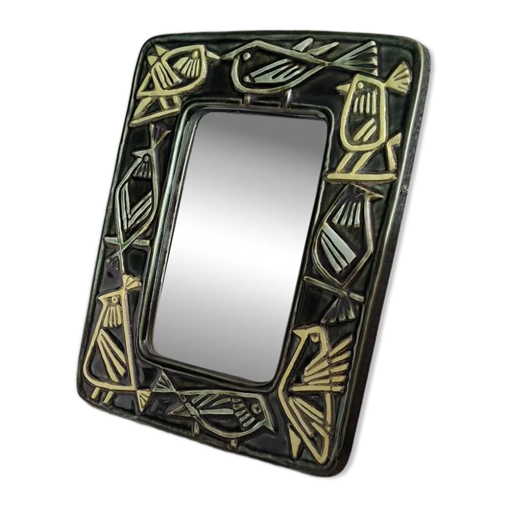 Miroir Oiseaux En Céramique Lisa Larson Série Harlequin/ Gustavsberg (