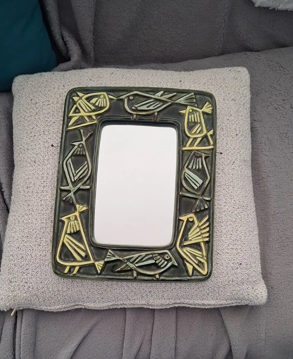 Miroir Oiseaux En Céramique Lisa Larson Série Harlequin/ Gustavsberg (