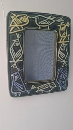 Miroir Oiseaux En Céramique Lisa Larson Série Harlequin/ Gustavsberg (