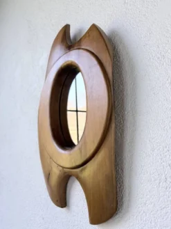 Miroir organique noyer 1960