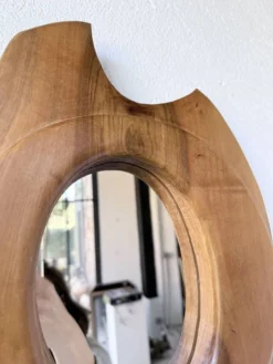 Miroir organique noyer 1960