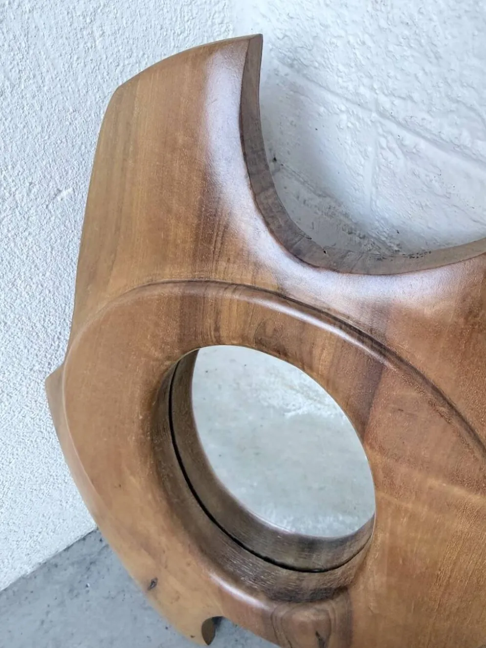 Miroir organique noyer 1960