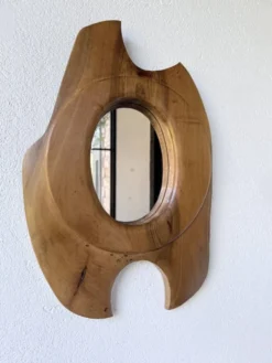 Miroir organique noyer 1960