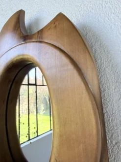 Miroir organique noyer 1960