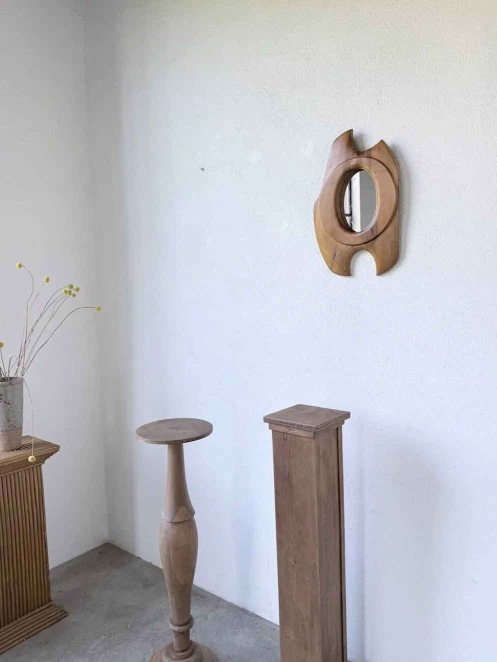 Miroir organique noyer 1960