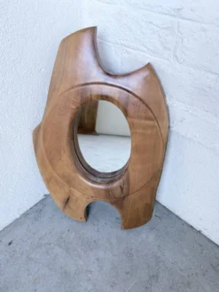 Miroir organique noyer 1960