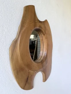 Miroir organique noyer 1960