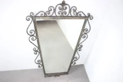 Miroir ornemental en fer forgé MOKO Praha, Tchécoslovaquie, milieu du 20ème siècle