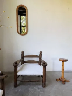 Miroir osier tressé Italie années 60 ovale