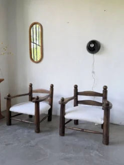 Miroir osier tressé Italie années 60 ovale