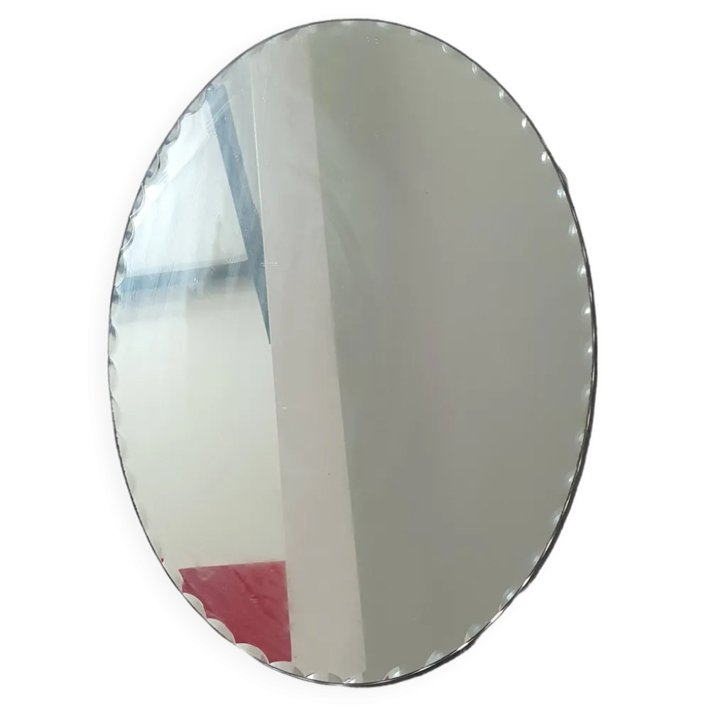 Miroir oval biseauté 60 42 vintage
