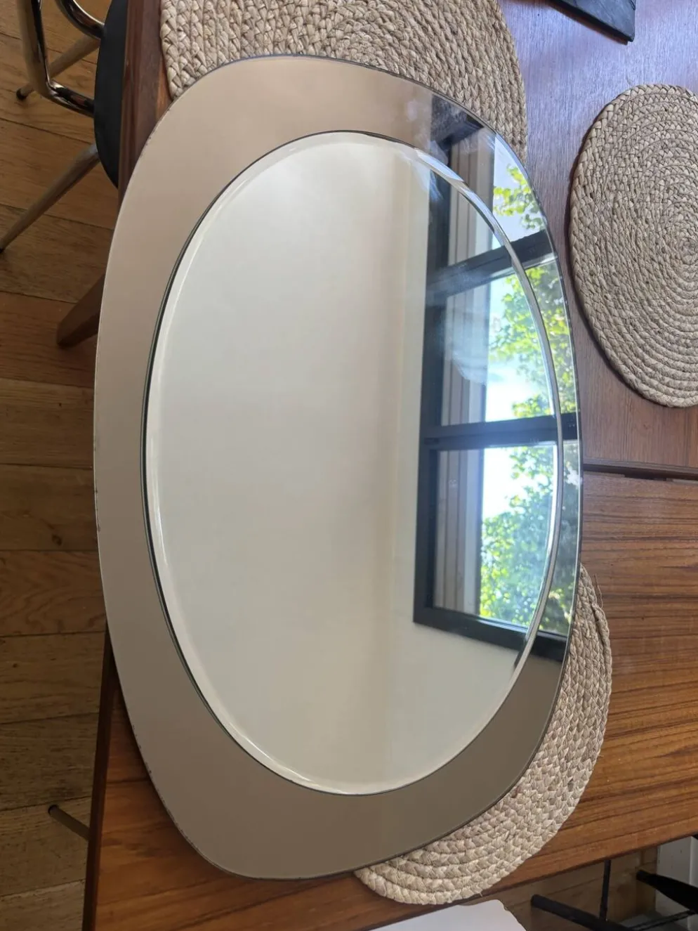 Miroir ovale années 70