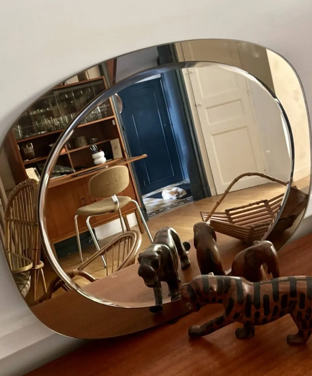 Miroir ovale années 70