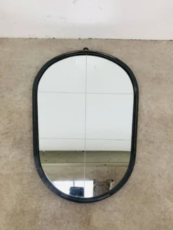 Miroir ovale années 50 fer forgé et laiton