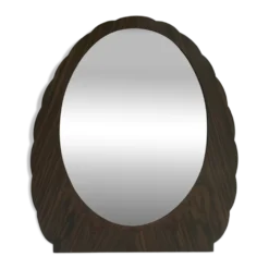 Miroir ovale Art Déco en bois de palissandre