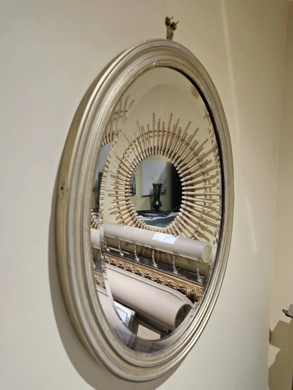 Miroir ovale biseauté