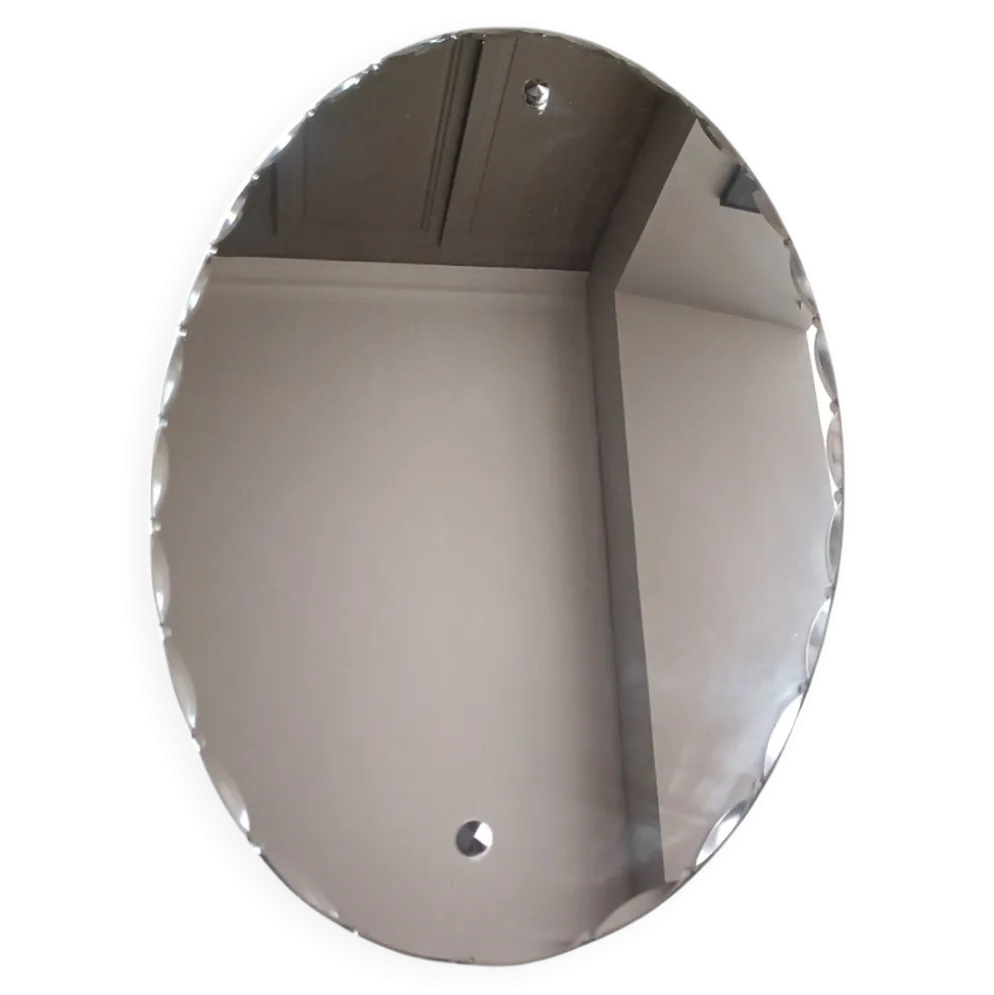 Miroir ovale biseauté Art Déco