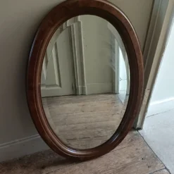 Miroir ovale biseauté Art Déco