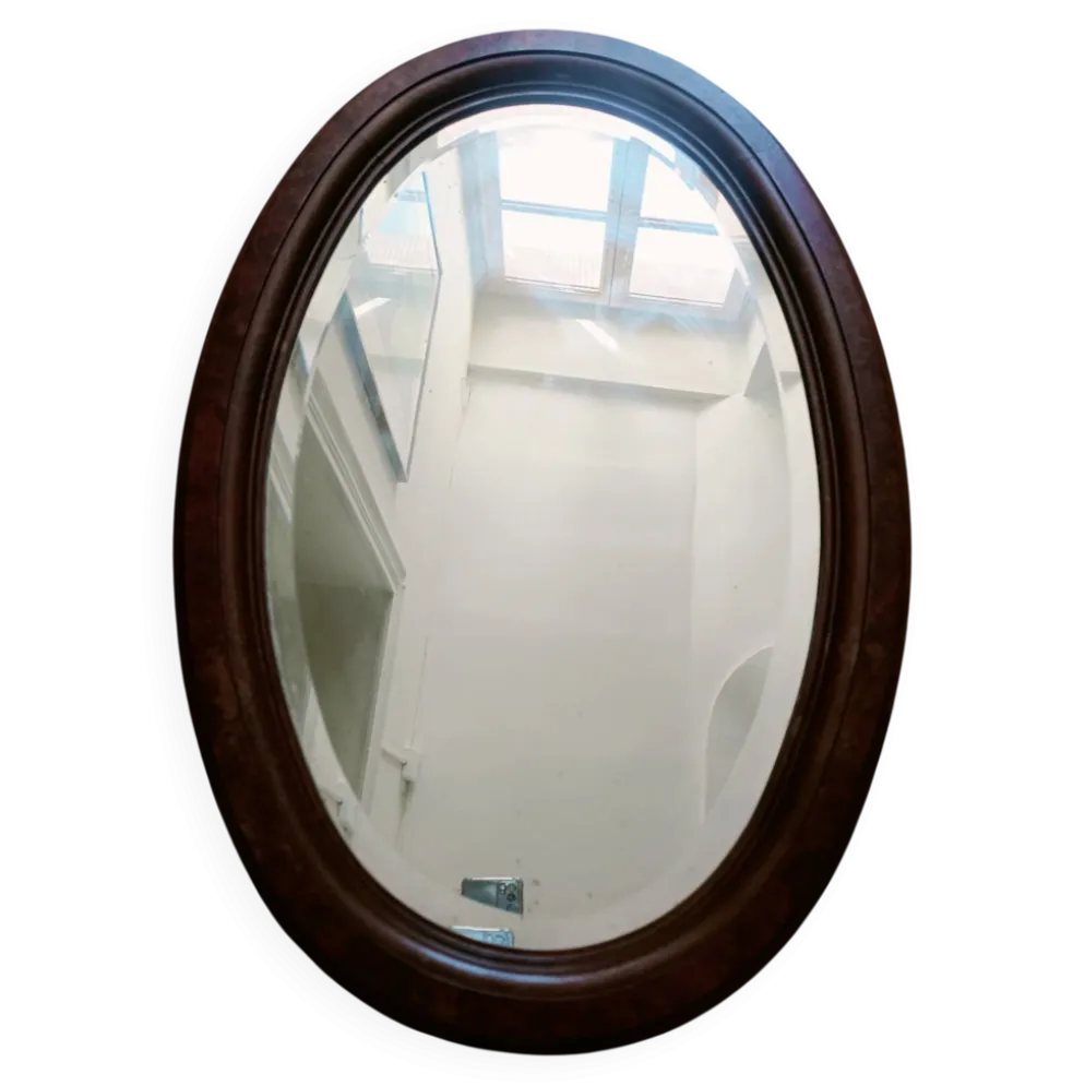 Miroir ovale biseauté Art Déco