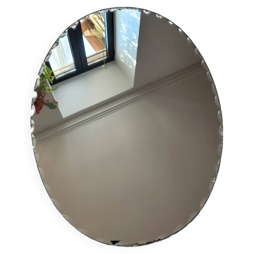 Miroir ovale biseauté à poser