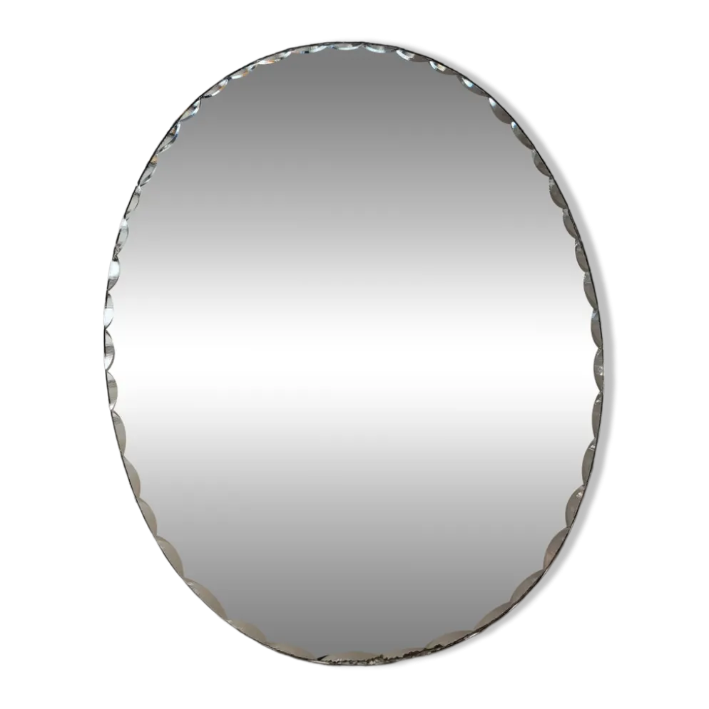 Miroir ovale biseauté à poser