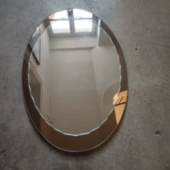 Miroir ovale biseauté seventies